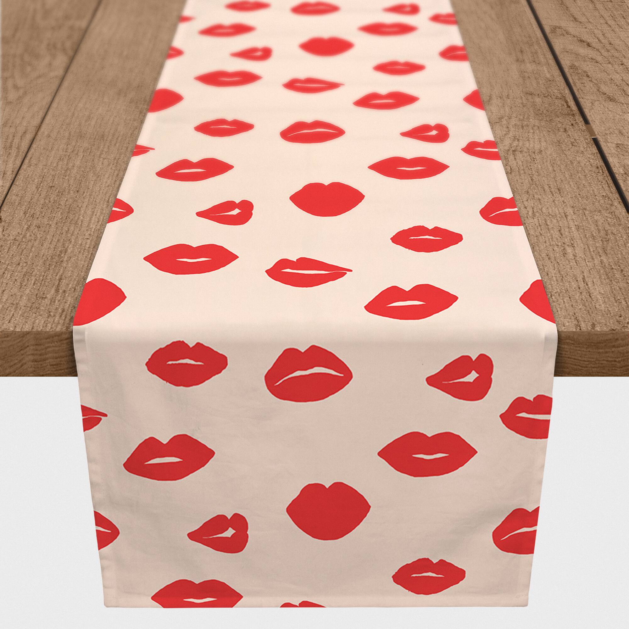 J'adore Lips Cotton Twill Runner